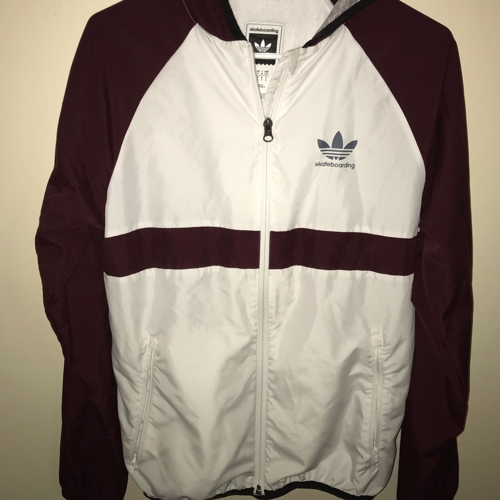 Burgundy adidas jacket